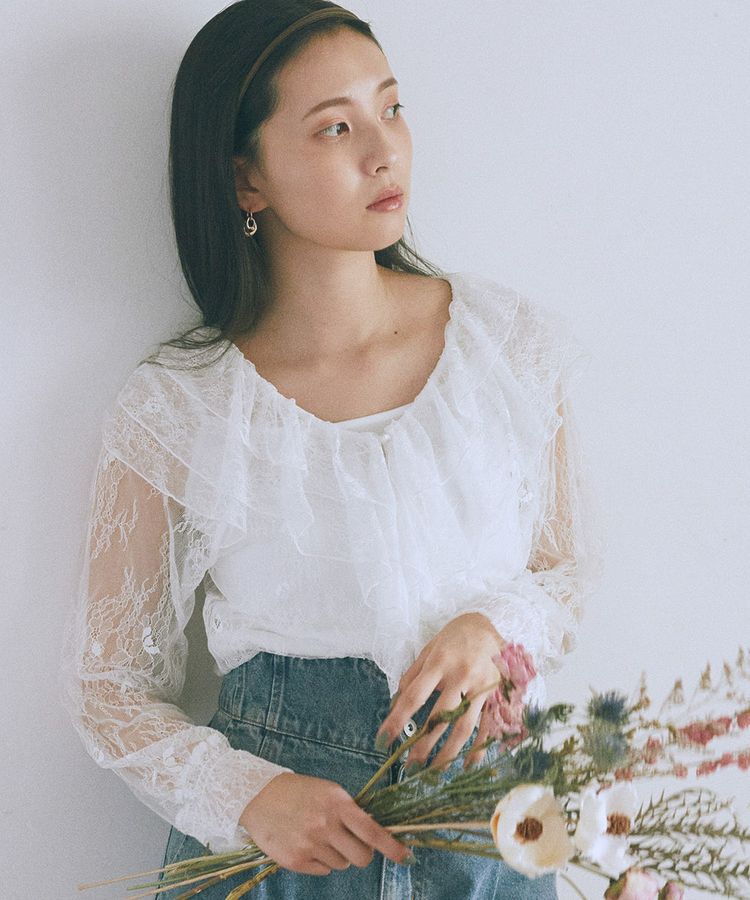 earth music&ecology「SET2点ラッフルレースブラウス＋キャミソール」|シャツ・ブラウス|