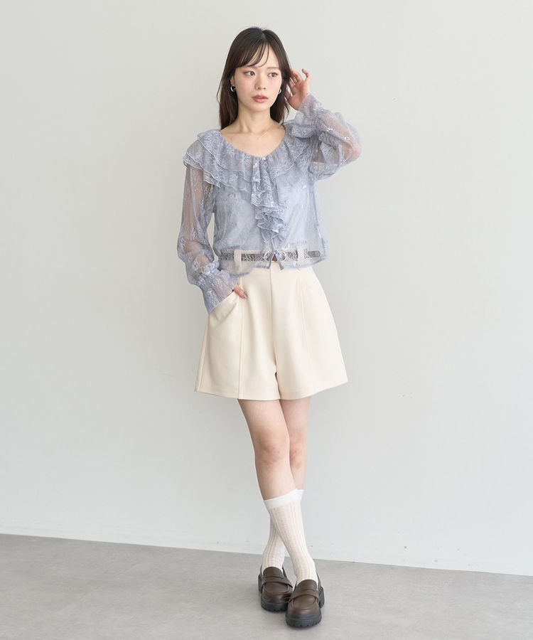 earth music&ecology「SET2点ラッフルレースブラウス＋キャミソール」|シャツ・ブラウス|