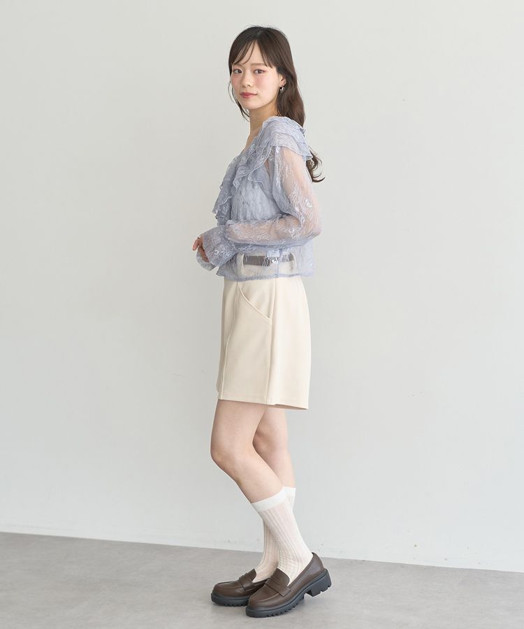 earth music&ecology「SET2点ラッフルレースブラウス＋キャミソール」|シャツ・ブラウス|