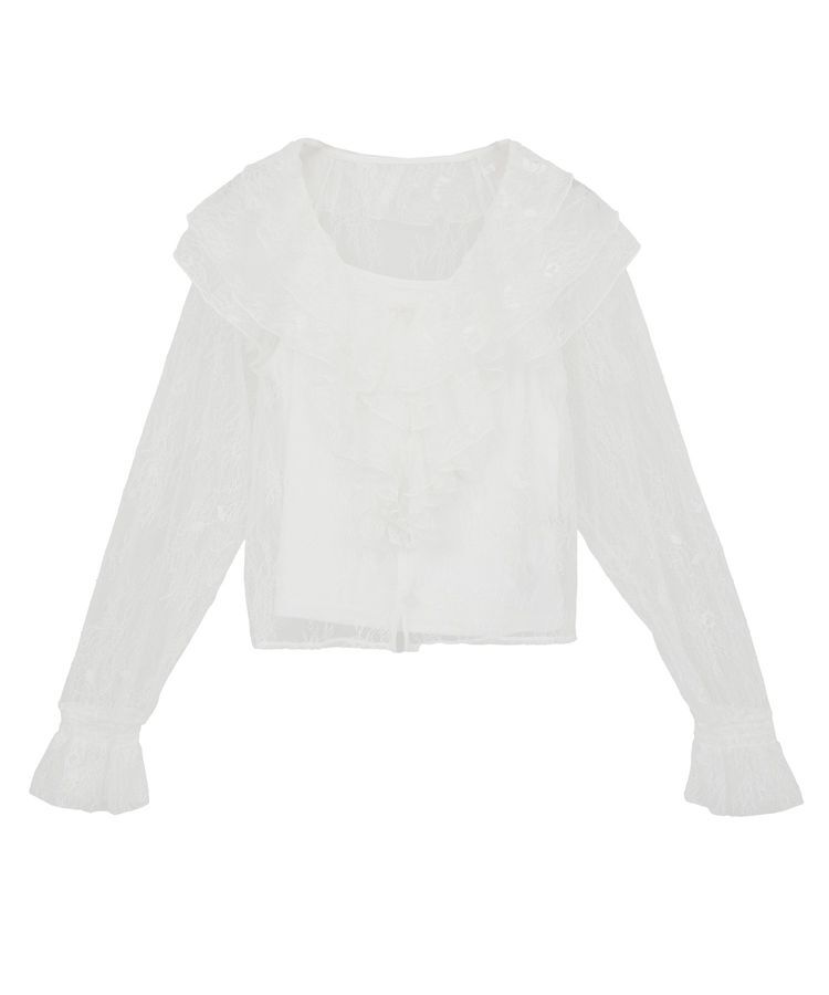 earth music&ecology「SET2点ラッフルレースブラウス＋キャミソール」|シャツ・ブラウス|