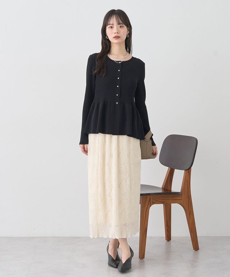 earth music&ecology「ペプラムニットカーディガン」|カーディガン|