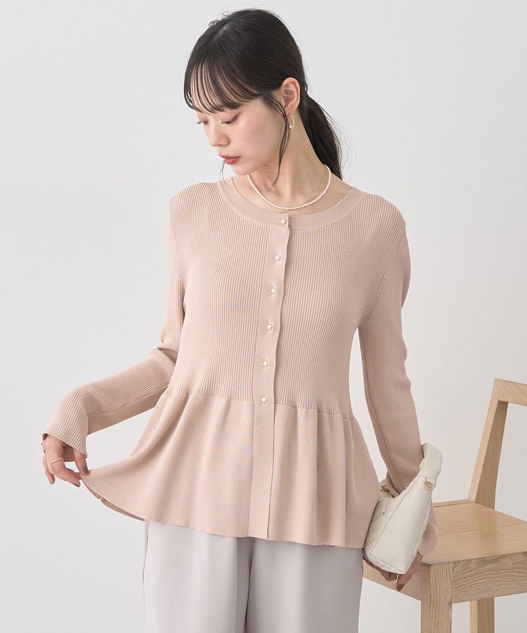 earth music&ecology「ペプラムニットカーディガン」|カーディガン|