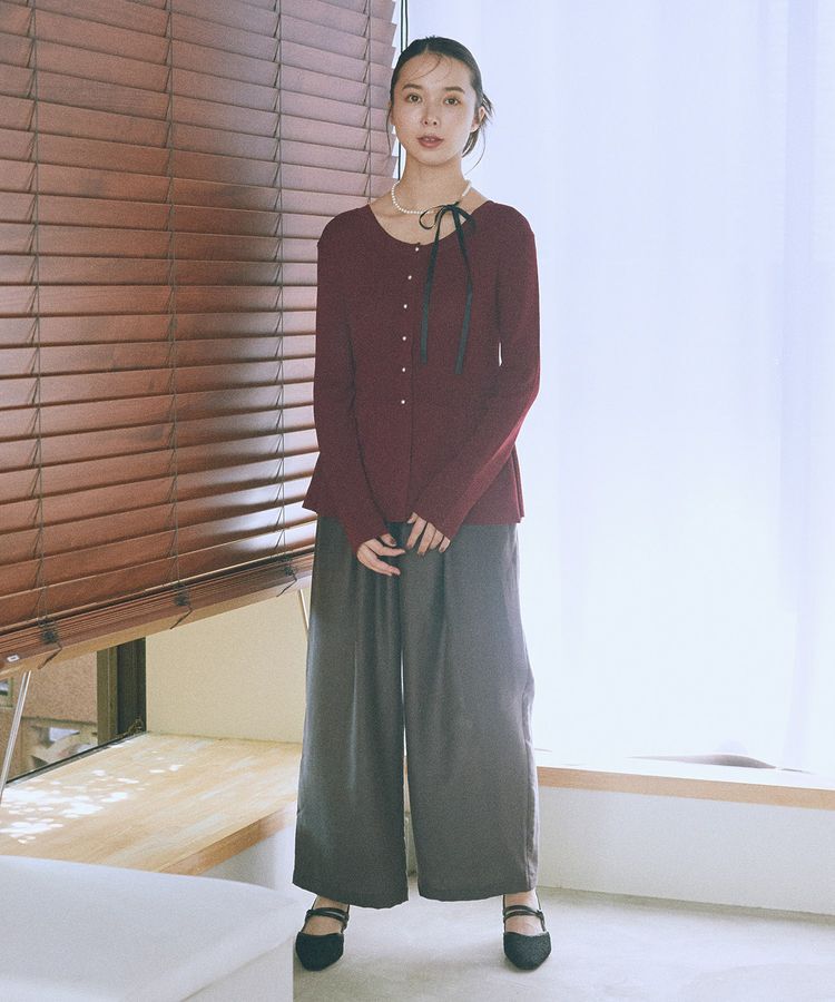 earth music&ecology「ペプラムニットカーディガン」|カーディガン|