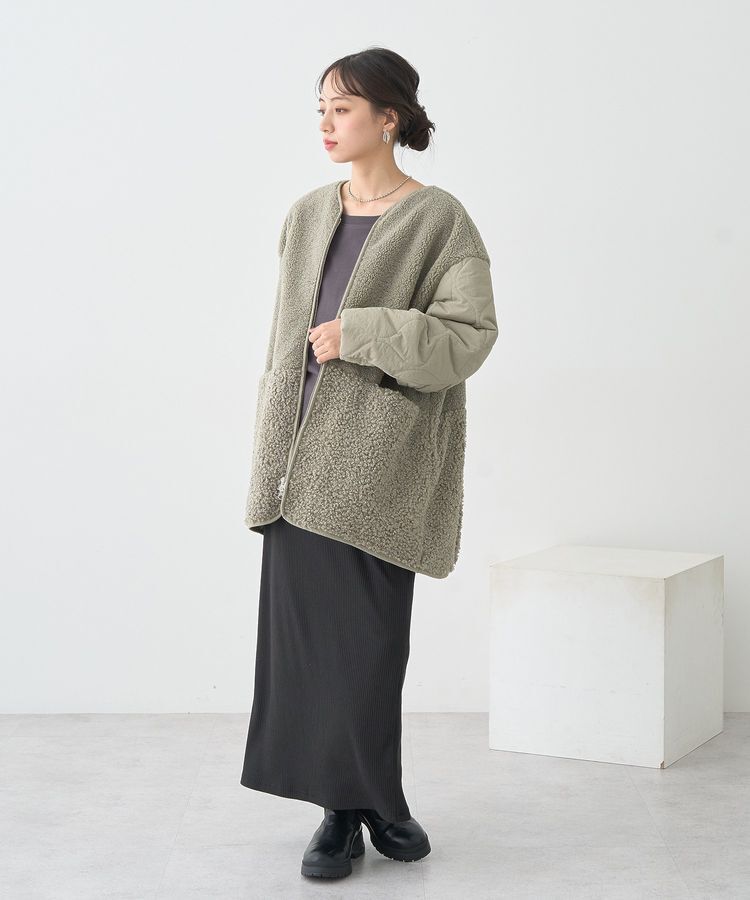 earth music&ecology「カットリブナロースカート」|タイト|