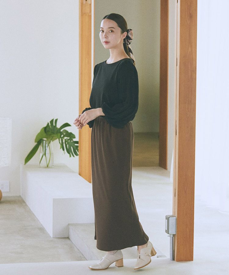 earth music&ecology「カットリブナロースカート」|タイト|