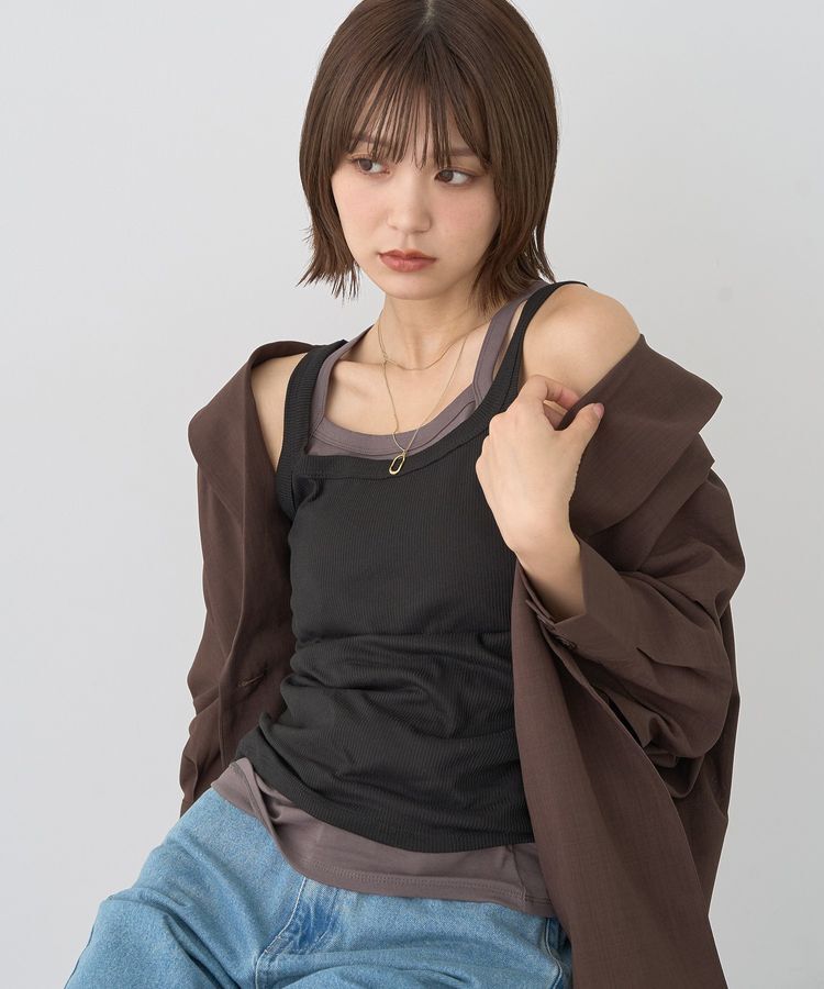 earth music&ecology「配色レイヤードタンクトップ」|キャミソール|