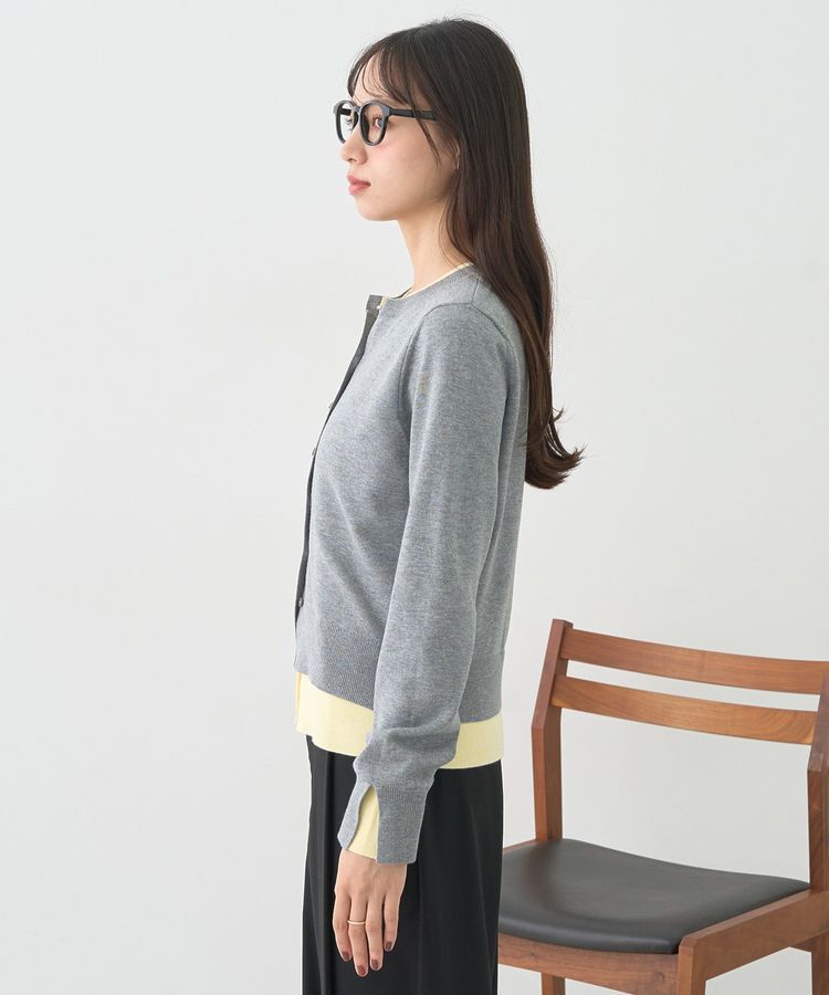 earth music&ecology「バイカラーレイヤード風カーディガン」|カーディガン|