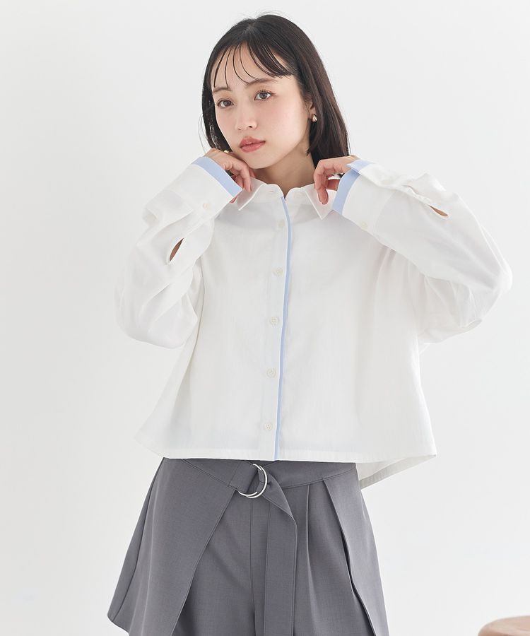 earth music&ecology「パイピングショートシャツ」|シャツ・ブラウス|