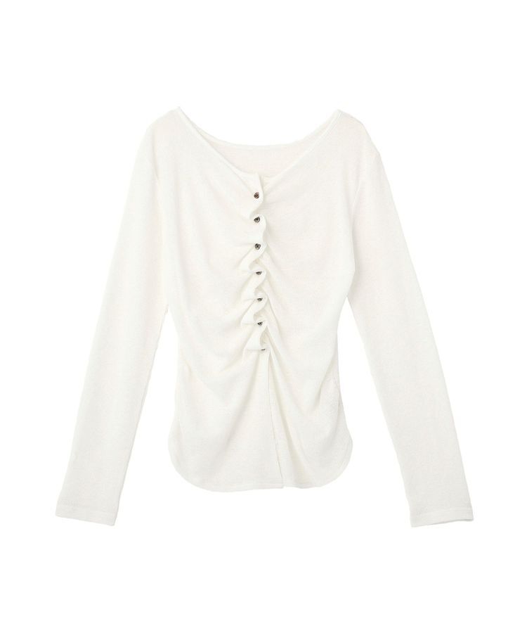 earth music&ecology「シアーワッフルタックボタントップス」|カーディガン|