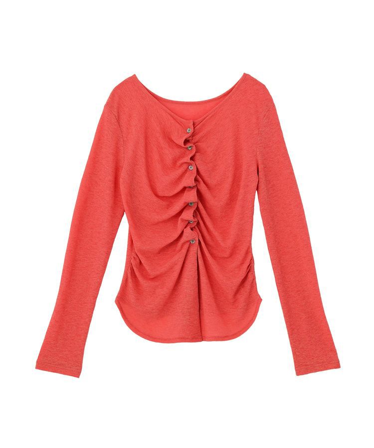 earth music&ecology「シアーワッフルタックボタントップス」|カーディガン|