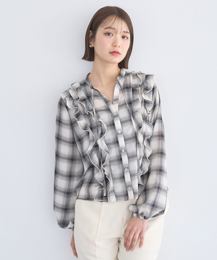 earth music&ecology「フリルリボンブラウス」|シャツ・ブラウス|