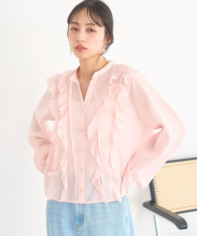 earth music&ecology「フリルリボンブラウス」|シャツ・ブラウス|