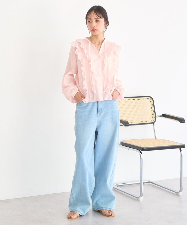 earth music&ecology「フリルリボンブラウス」|シャツ・ブラウス|