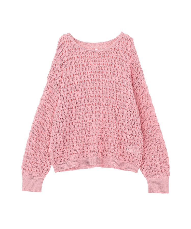 earth music&ecology「メッシュニットプルオーバー」|ニット・セーター|Pink