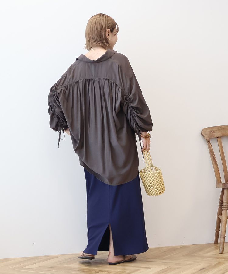 AMERICAN HOLIC「シアーバックギャザーリボンシャツ」|シャツ・ブラウス|