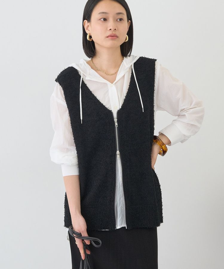 AMERICAN HOLIC「ダブルZIPシャギーニットベスト」|ベスト・ジレ|