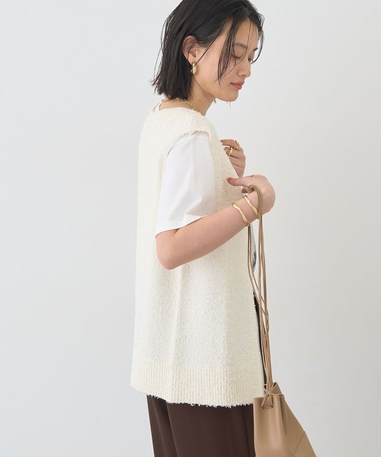 AMERICAN HOLIC「ダブルZIPシャギーニットベスト」|ベスト・ジレ|