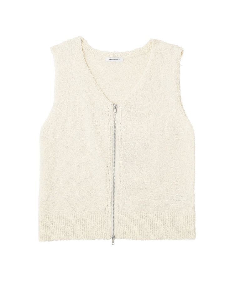 AMERICAN HOLIC「ダブルZIPシャギーニットベスト」|ベスト・ジレ|