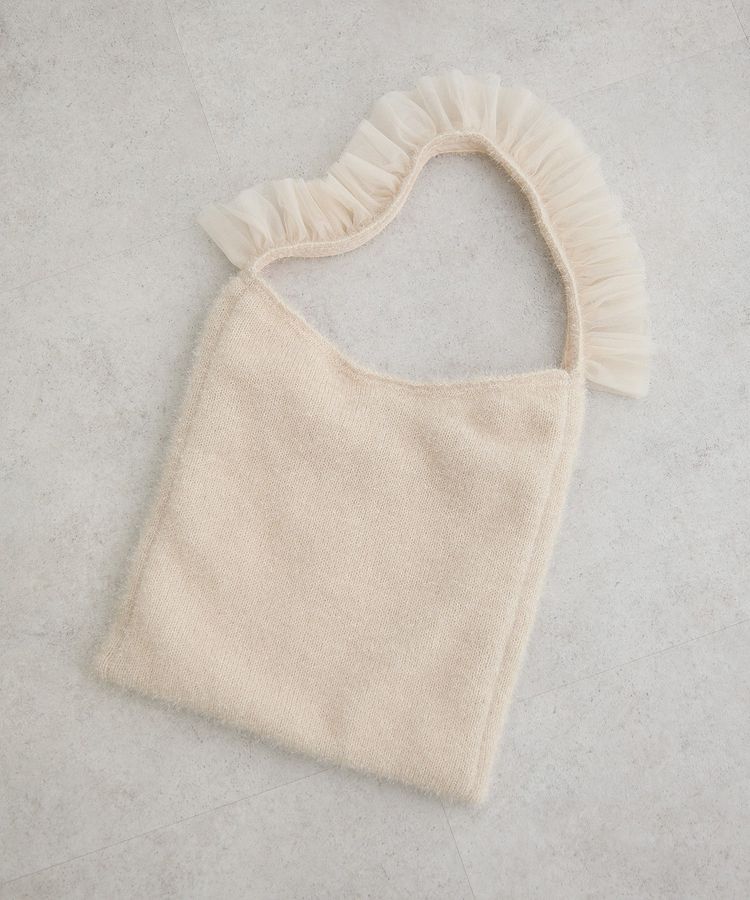 Green Parks「・QUON フリルニットワンショルダー」|ショルダー・メッセンジャー|Ivory