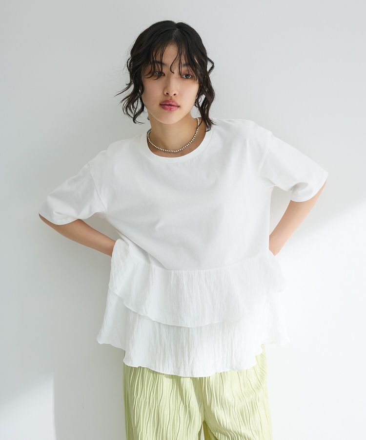 Green Parks「サテンティアードドッキングプルオーバー」|Tシャツ・カットソー|Off White