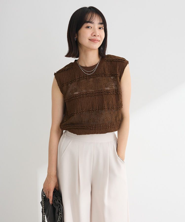 Green Parks「・SUGAR SPOON フリルレースノースリーブ」|Tシャツ・カットソー|