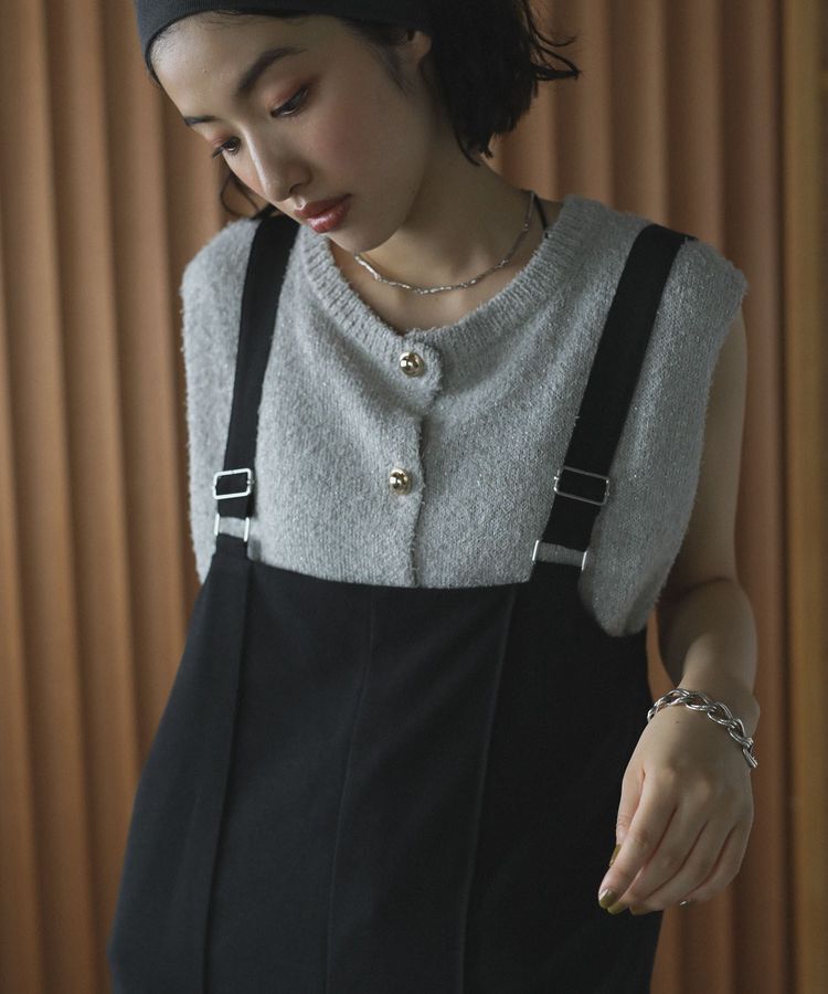 Green Parks「ツィード風金釦ニットベスト」|ベスト・ジレ|