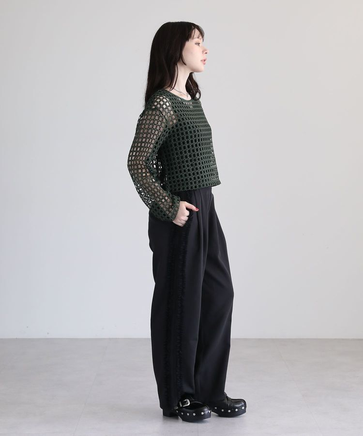 Green Parks「・SUGAR SPOON 2wayフラワーメッシュカーデ」|カーディガン|