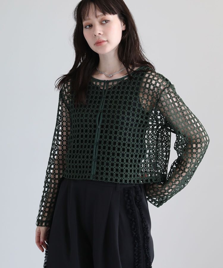 Green Parks「・SUGAR SPOON 2wayフラワーメッシュカーデ」|カーディガン|