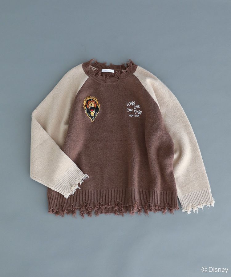 Green Parks「VILLAINS/スカー/ダメージラグラン配色ニット」|ニット・セーター|