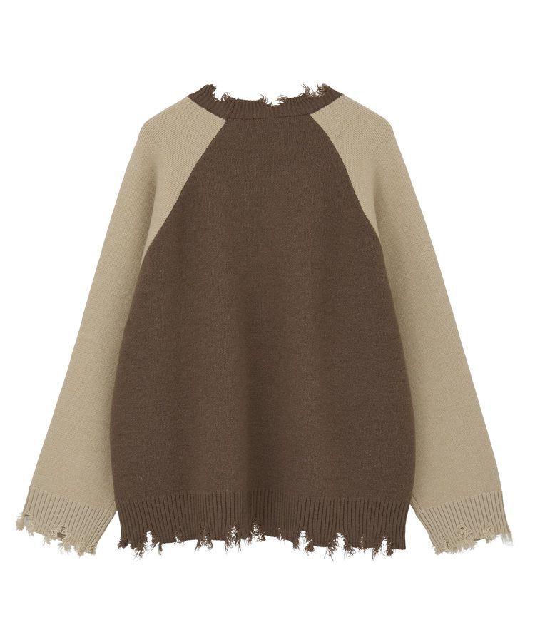 Green Parks「VILLAINS/スカー/ダメージラグラン配色ニット」|ニット・セーター|