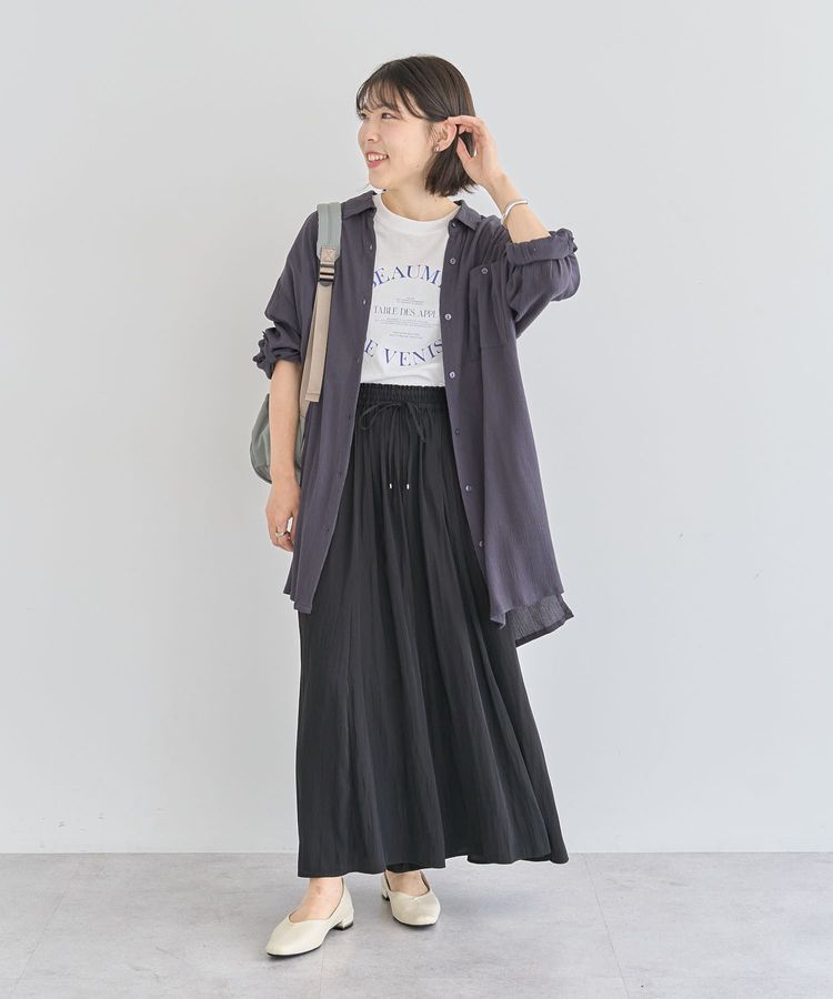 Green Parks「ターンバック長袖レーヨンチュニック」|チュニック|