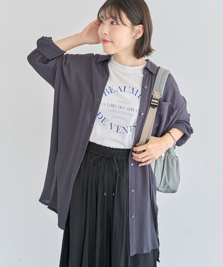 Green Parks「ターンバック長袖レーヨンチュニック」|チュニック|