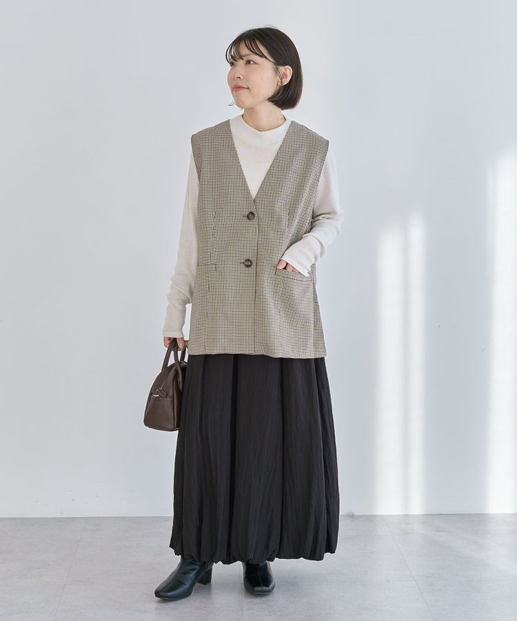 Green Parks「ノースリーブチェックジレ」|ベスト・ジレ|