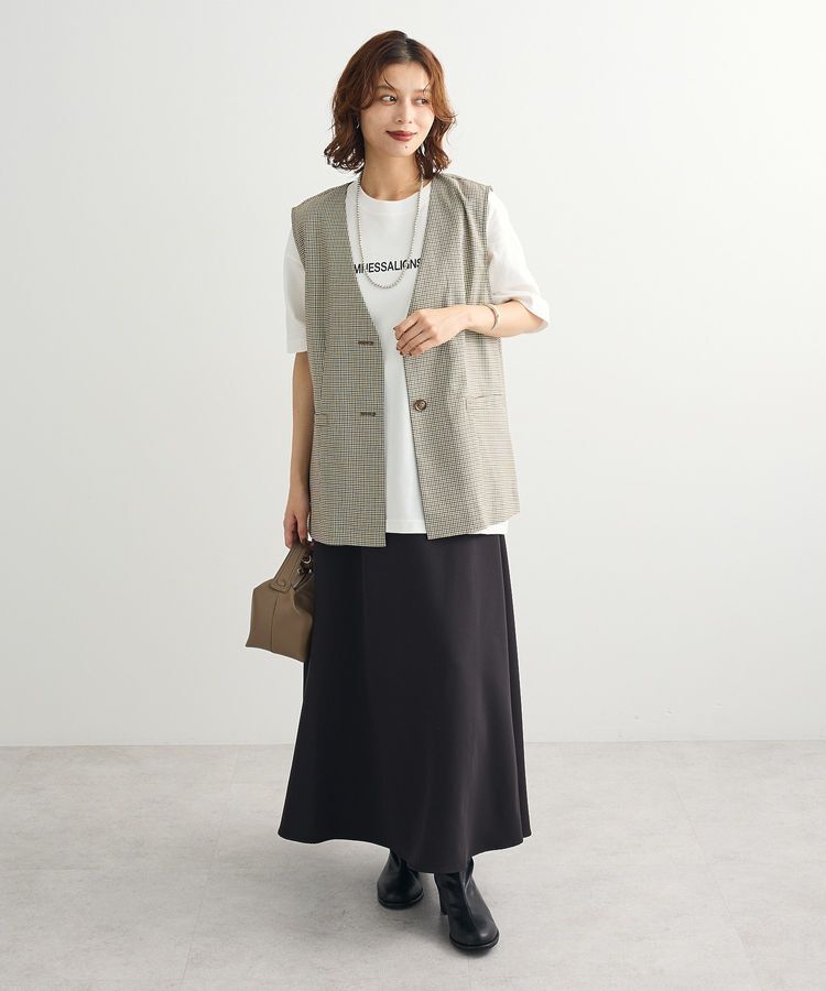 Green Parks「ノースリーブチェックジレ」|ベスト・ジレ|