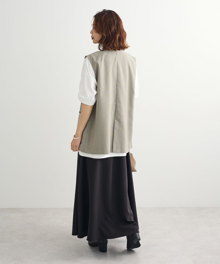 Green Parks「ノースリーブチェックジレ」|ベスト・ジレ|