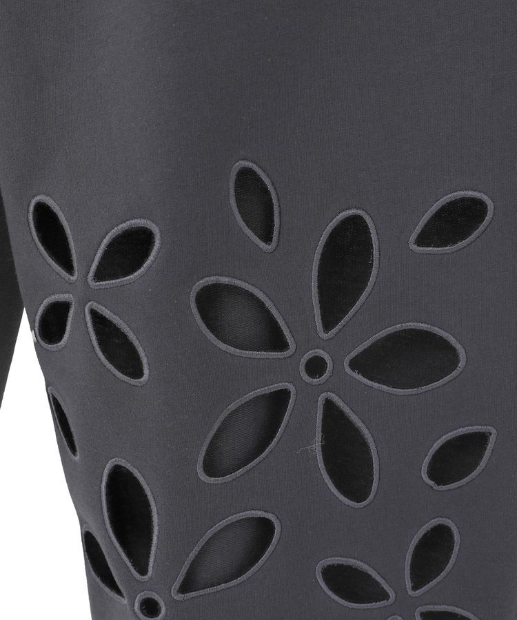 AnriettMusee「フラワーくり抜き刺繍スウェットワイドパンツ」|その他|