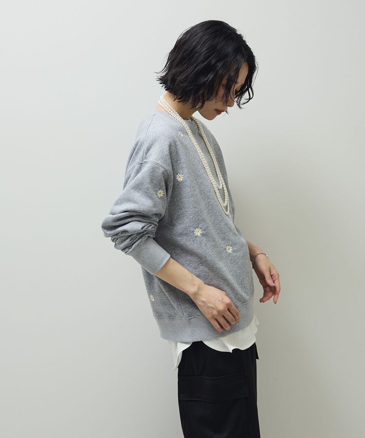 Green Parks「・swing by デイジー刺繍スウェット」|スウェット・ジャージ|