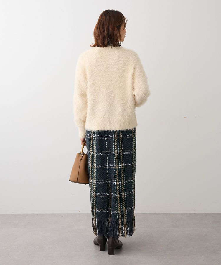 Green Parks「・SUGAR SPOON チェックフリンジスカート」|タイト|