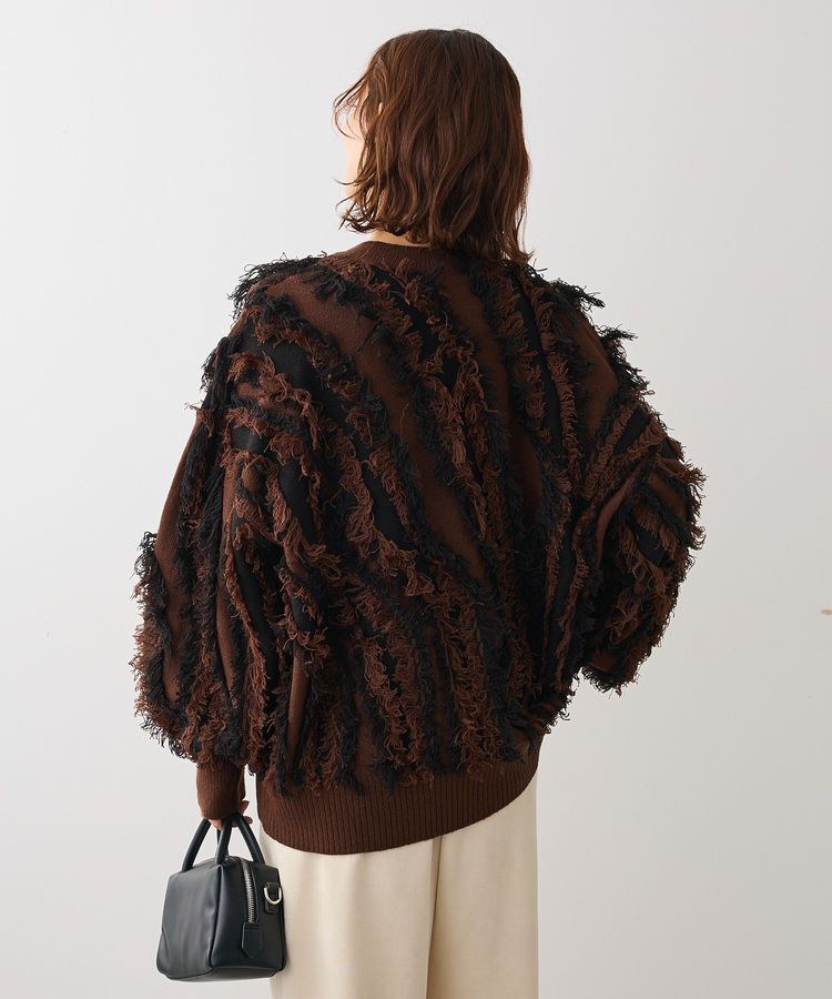 Green Parks「・ELENCARE DUE フリンジジャカードカーディガン」|カーディガン|