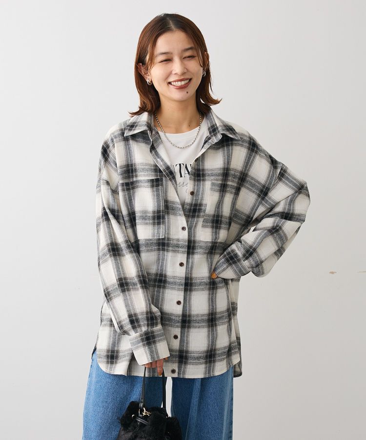 Green Parks「・ELENCARE DUE 2wayチェックビックシャツ」|チュニック|