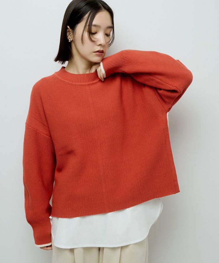 Green Parks「かのこ編モックネックニットプルオーバー」|ニット・セーター|