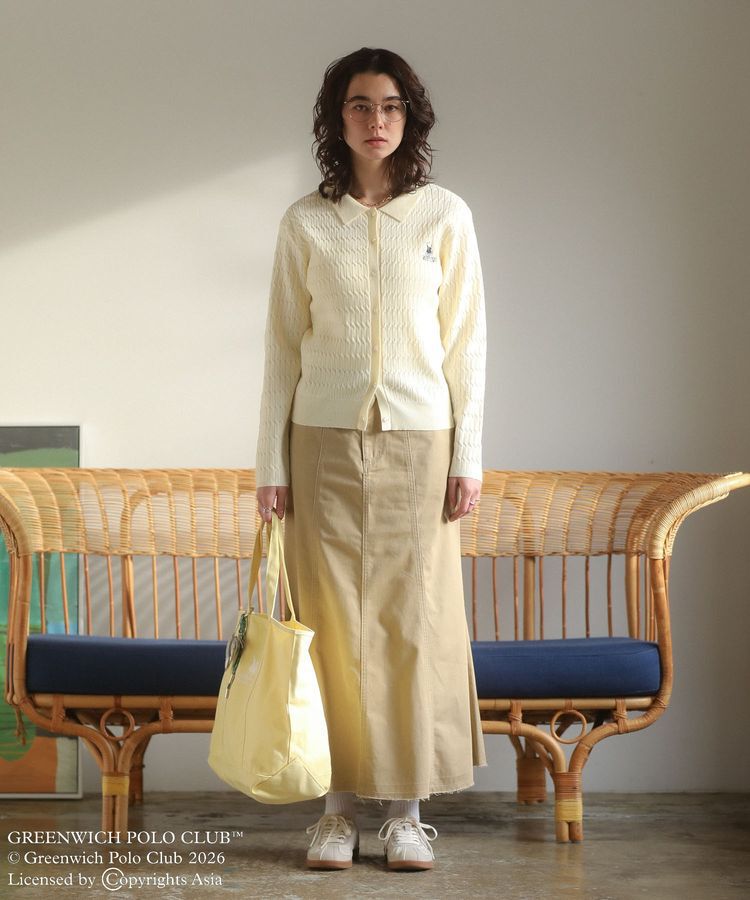 Green Parks「GREENWICH POLO CLUB(TM)ケーブル襟付ニットカーディガン」|カーディガン|