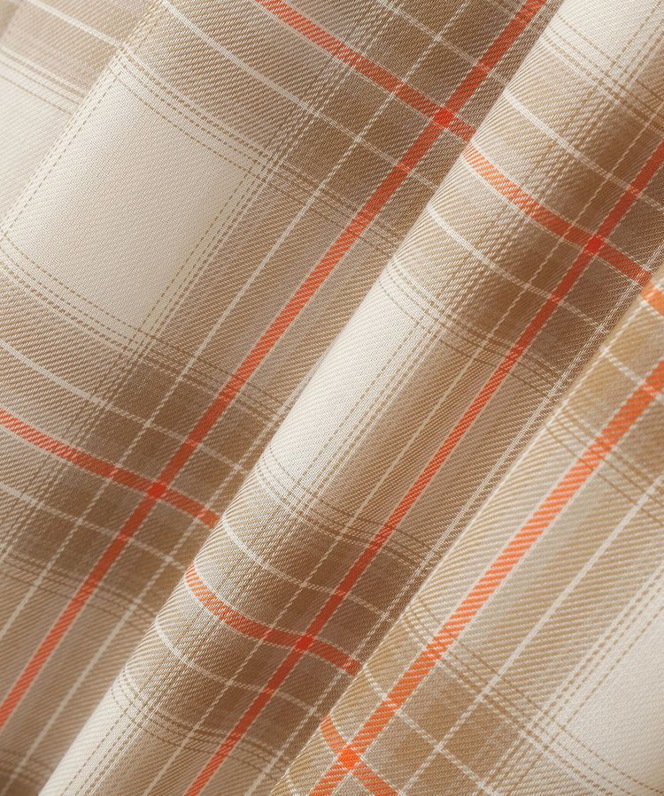 Green Parks「【しゃれシャツ】イージーケアVネックチェックブラウス」|シャツ・ブラウス|