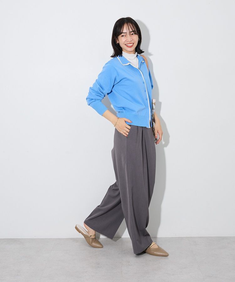 Green Parks「ここちニット衿付き配色プルオーバー」|ニット・セーター|