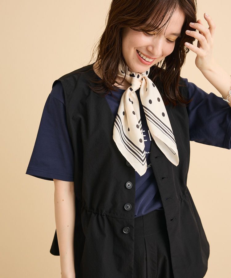 Green Parks「【楽しゃれUV】ドロストフレアベスト」|ベスト・ジレ|Black