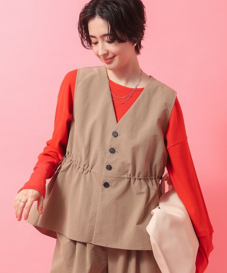 Green Parks「【楽しゃれUV】ドロストフレアベスト」|ベスト・ジレ|