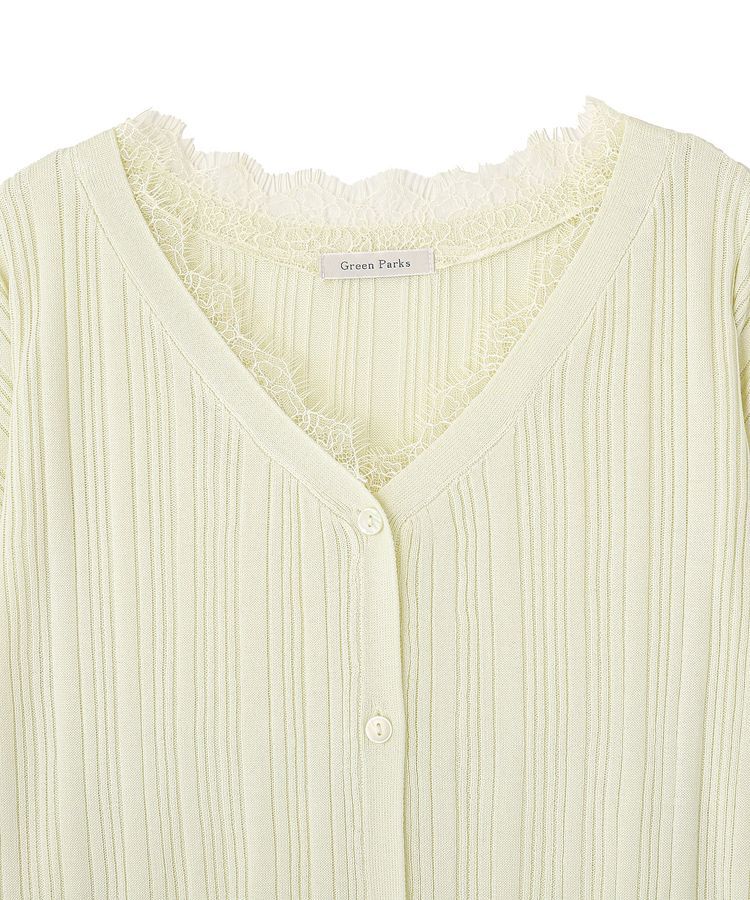 Green Parks「レースドッキングニットカーディガン」|カーディガン|