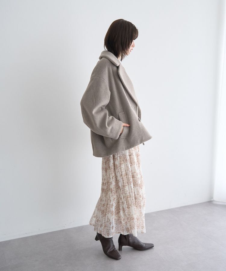 YECCA VECCA「ボタニカル柄ボウタイプリーツワンピース」|ワンピース|