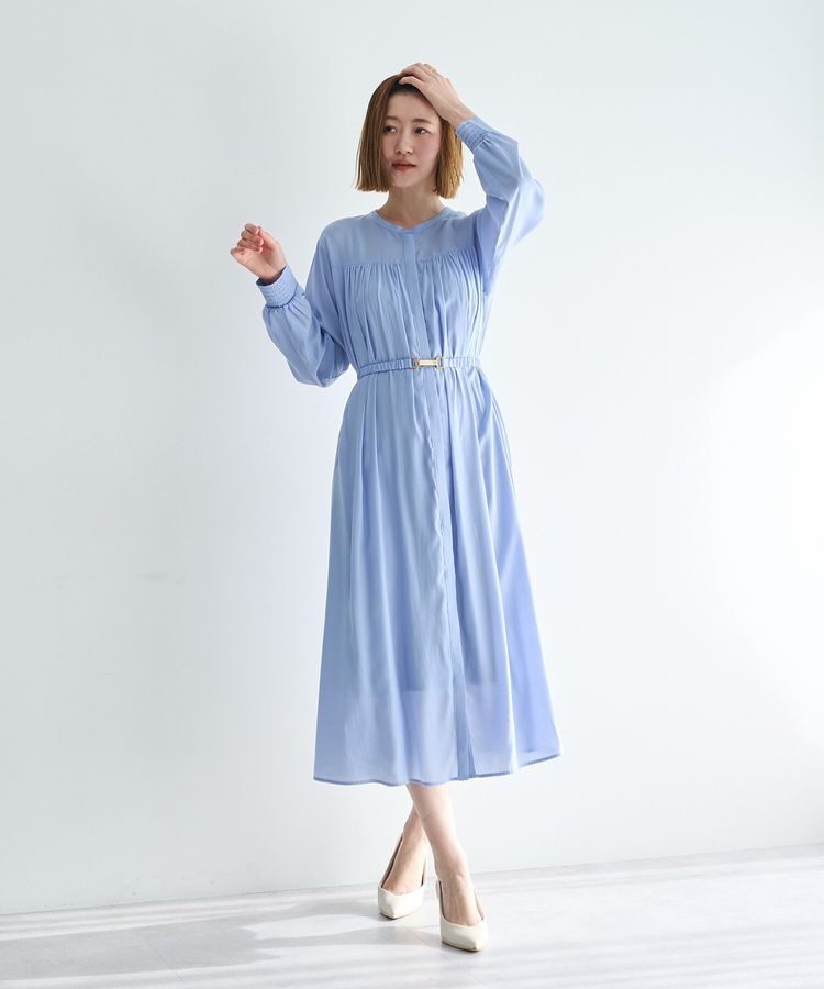 YECCA VECCA「ベルト付きギャザーワンピース」|ワンピース|