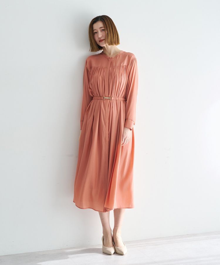 YECCA VECCA「ベルト付きギャザーワンピース」|ワンピース|
